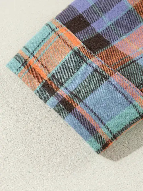 Retro Plaid Print Loose-Fit Button-Up Shirt