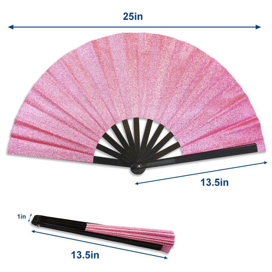 Glitter Pink X-Large Hand Fan