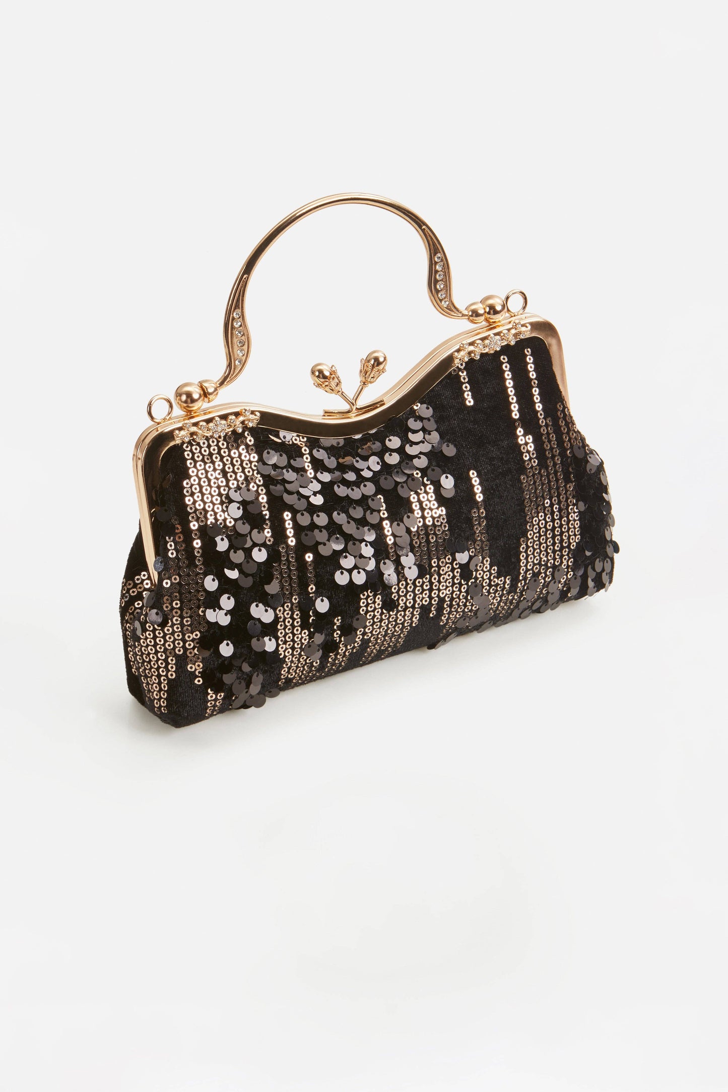 Luxury Irregular Sequin Velvet Clutch