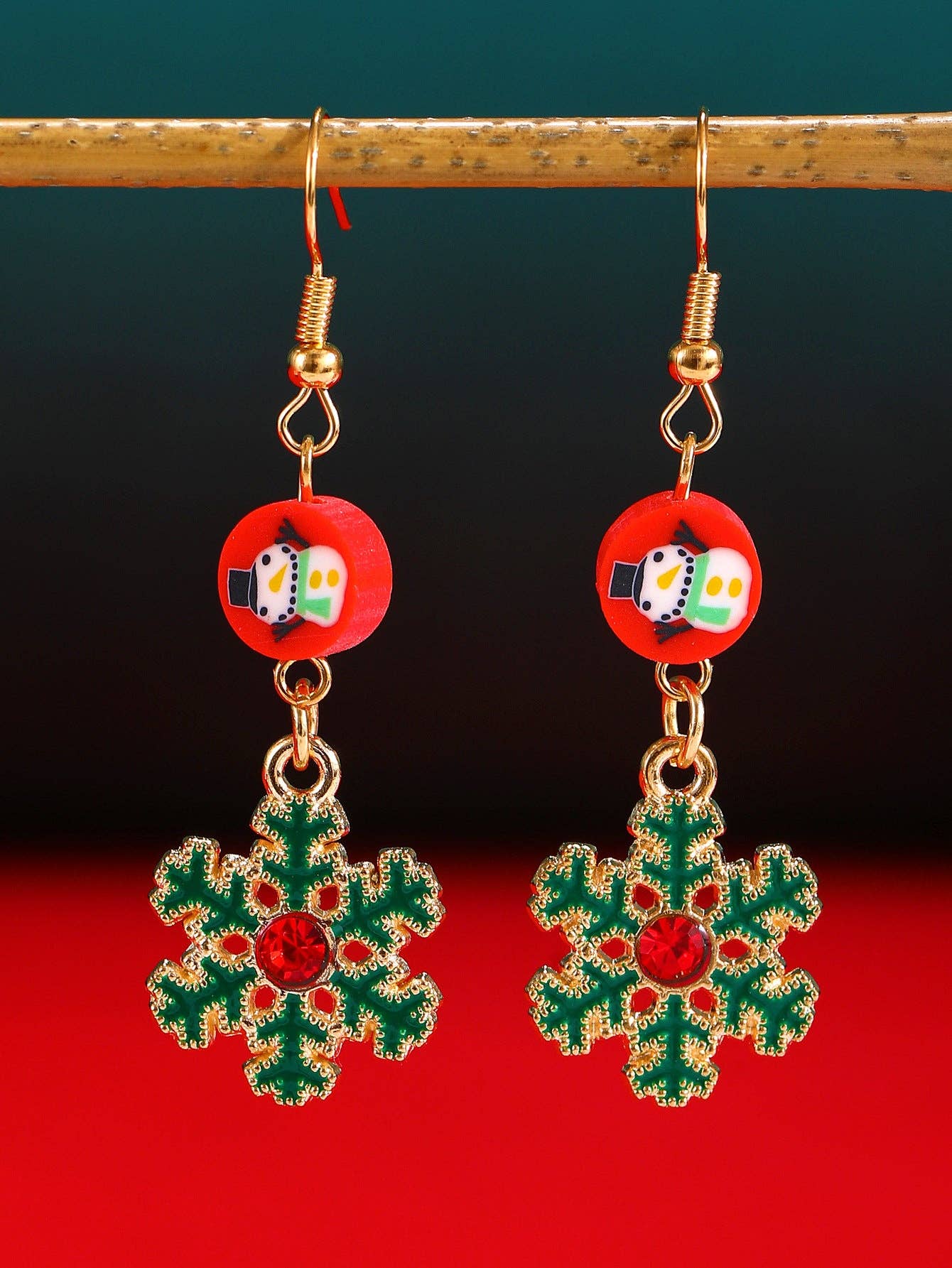 Luxury Colorful Christmas Tree Ear Studs for Women