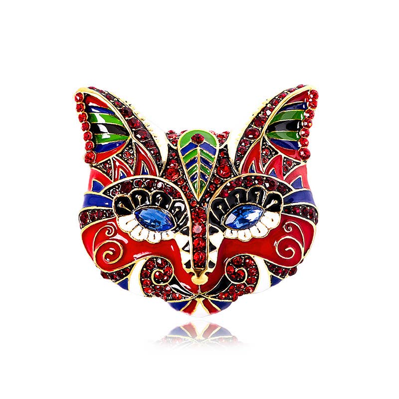 Vintage Cat Mask Brooch