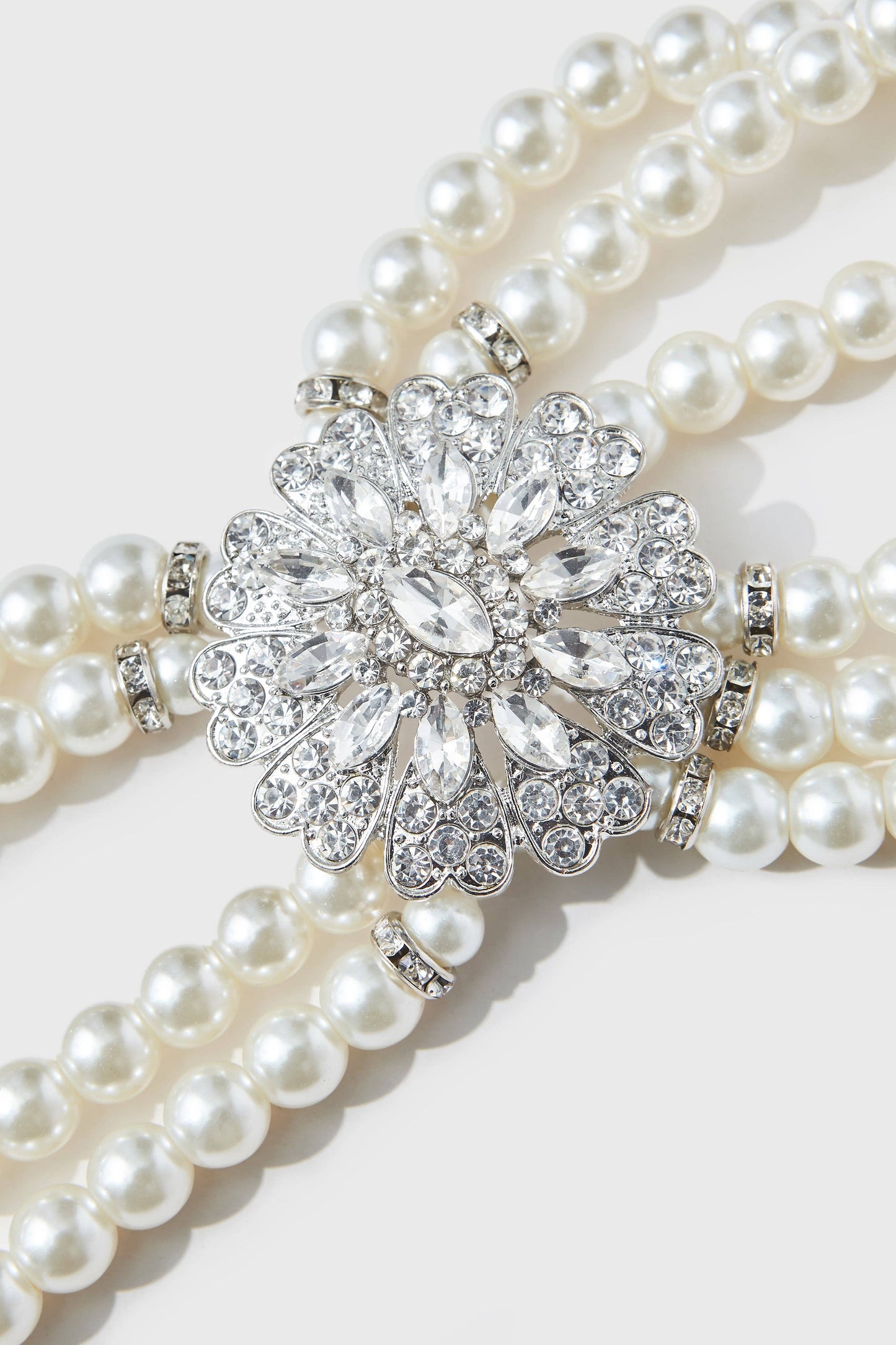 Stunning Zircon Studded Pearl Bracelet