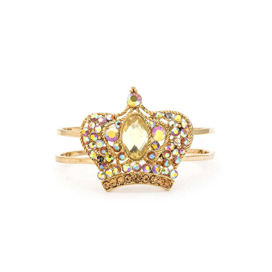 Crystal Crown Hinge Bangle