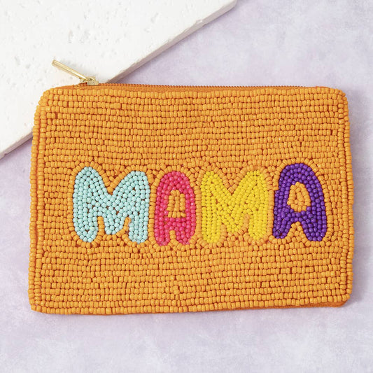 Mama Multicolor Beaded Coin Pouch