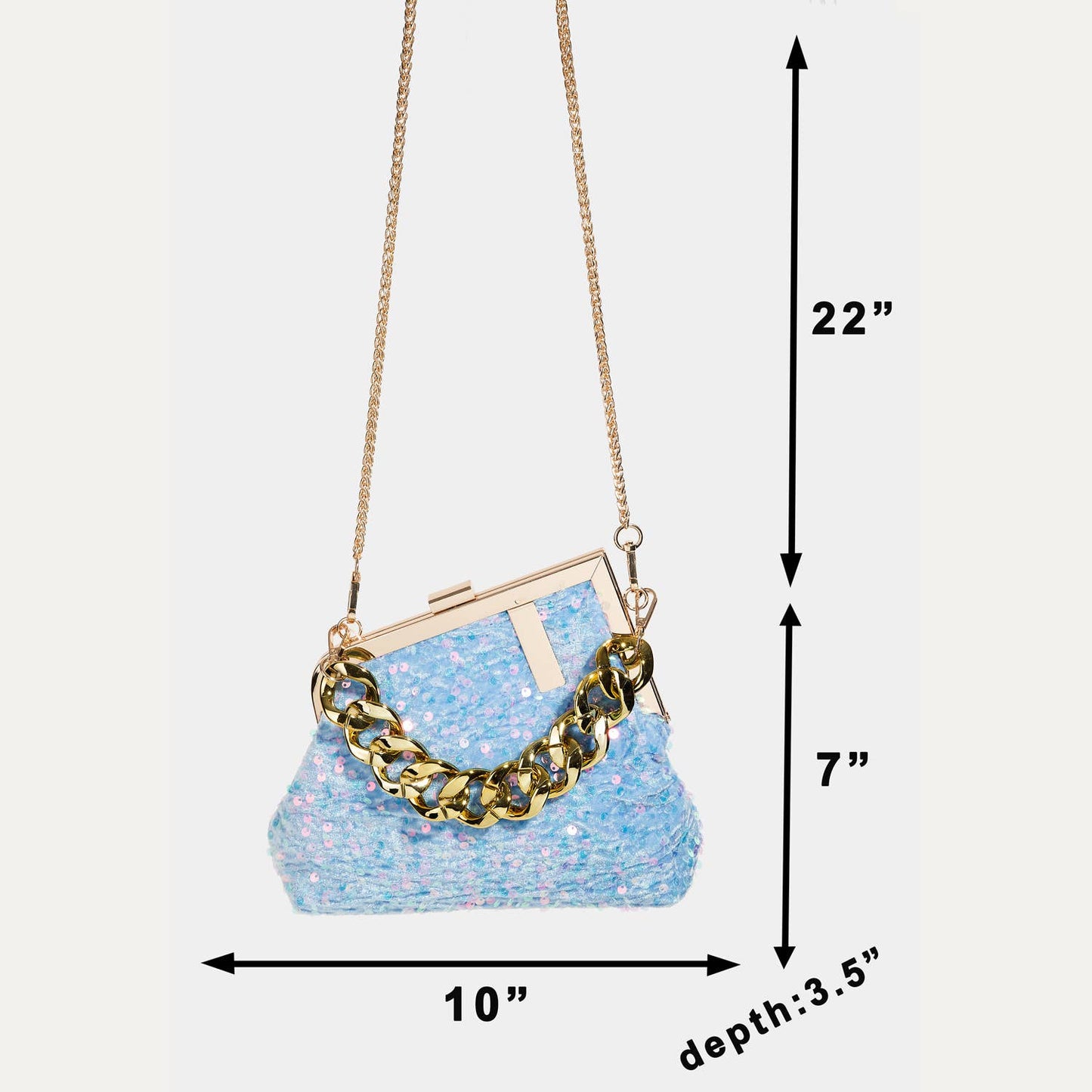 Abstract Metallic Frame Sequin Hand Bag