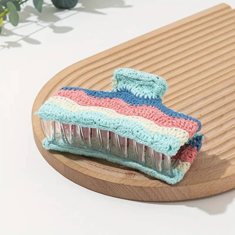 Pastoral Style Knitted Crochet Hair Claws