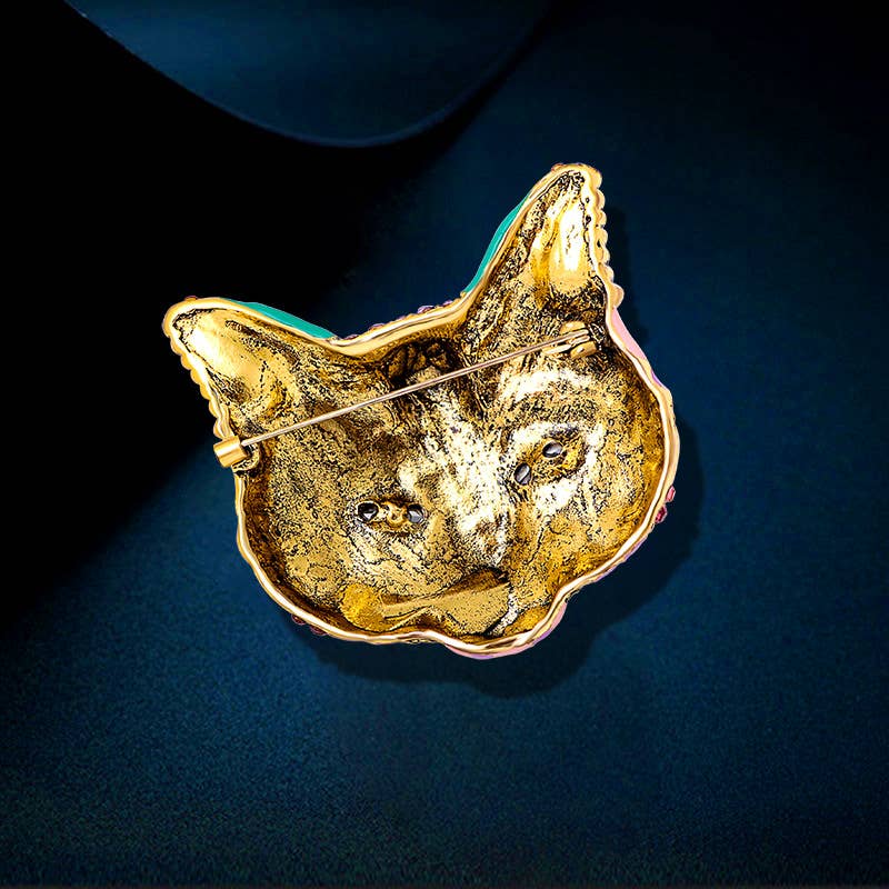 Vintage Cat Mask Brooch