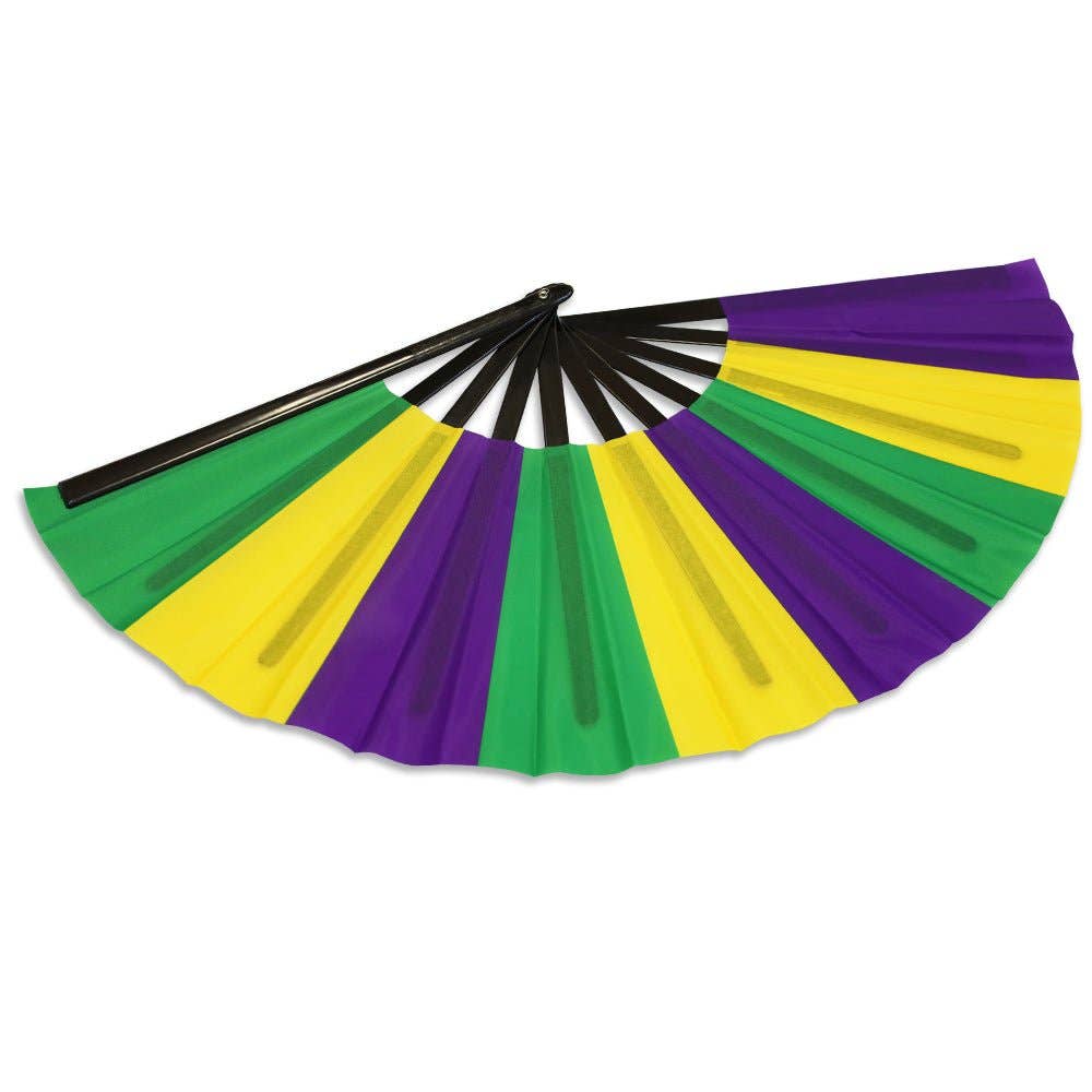 Mardi Gras (Stripes) X-Large Hand Fan