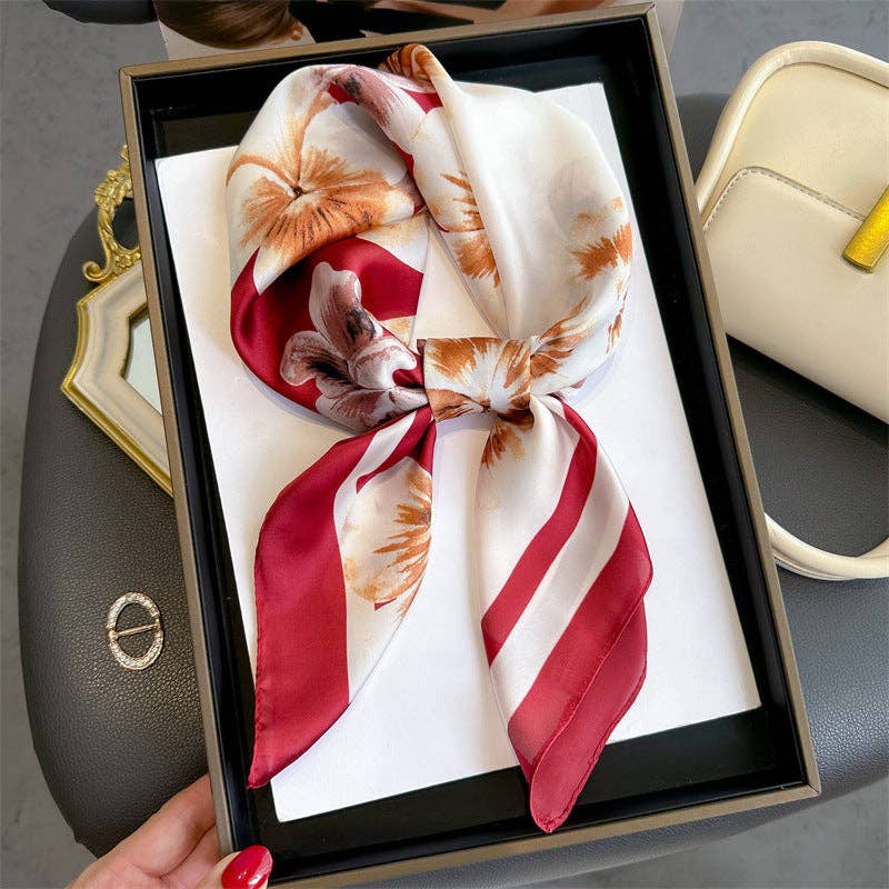 Spring And Summer Cartoon Cute Silk Like Satin Scarf