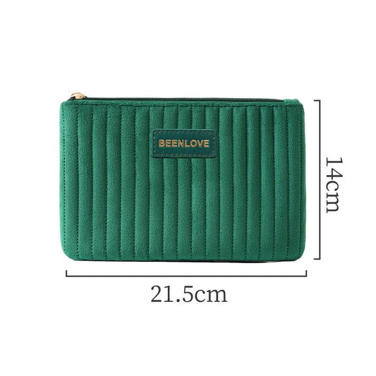 Travel Portable Zipper Canvas Cosmetic Storage Bag