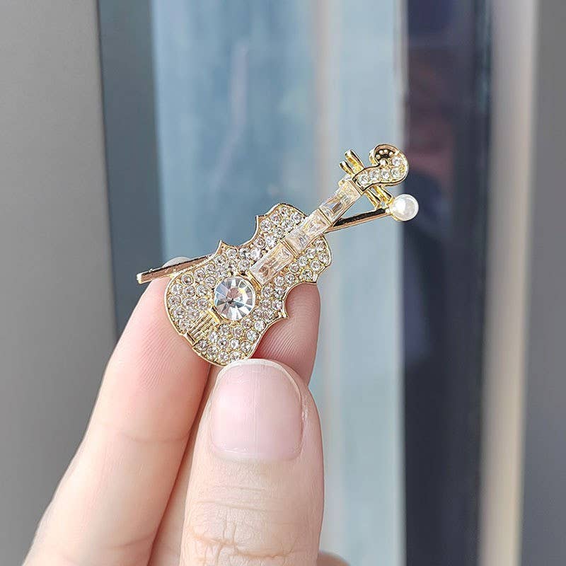 Fashion Personalized Violin Brooch