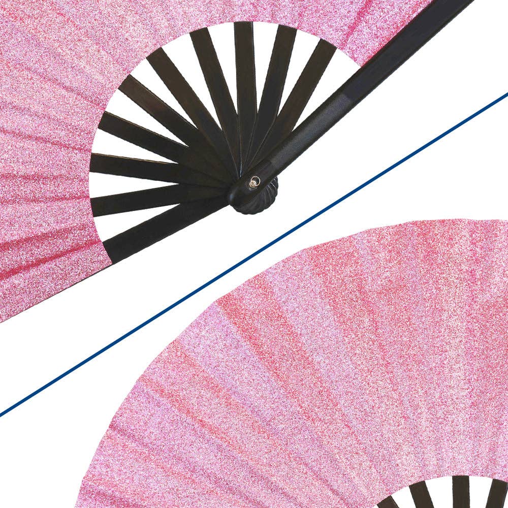 Glitter Pink X-Large Hand Fan