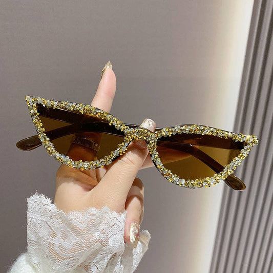 Trendy Cat Eye Sunglasses with Rhinestones in Candy Colors