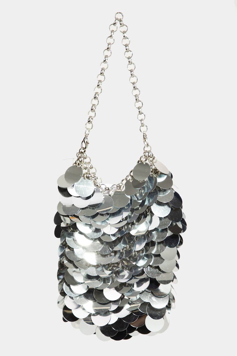 Sequin Chain Mail Pouch Bag