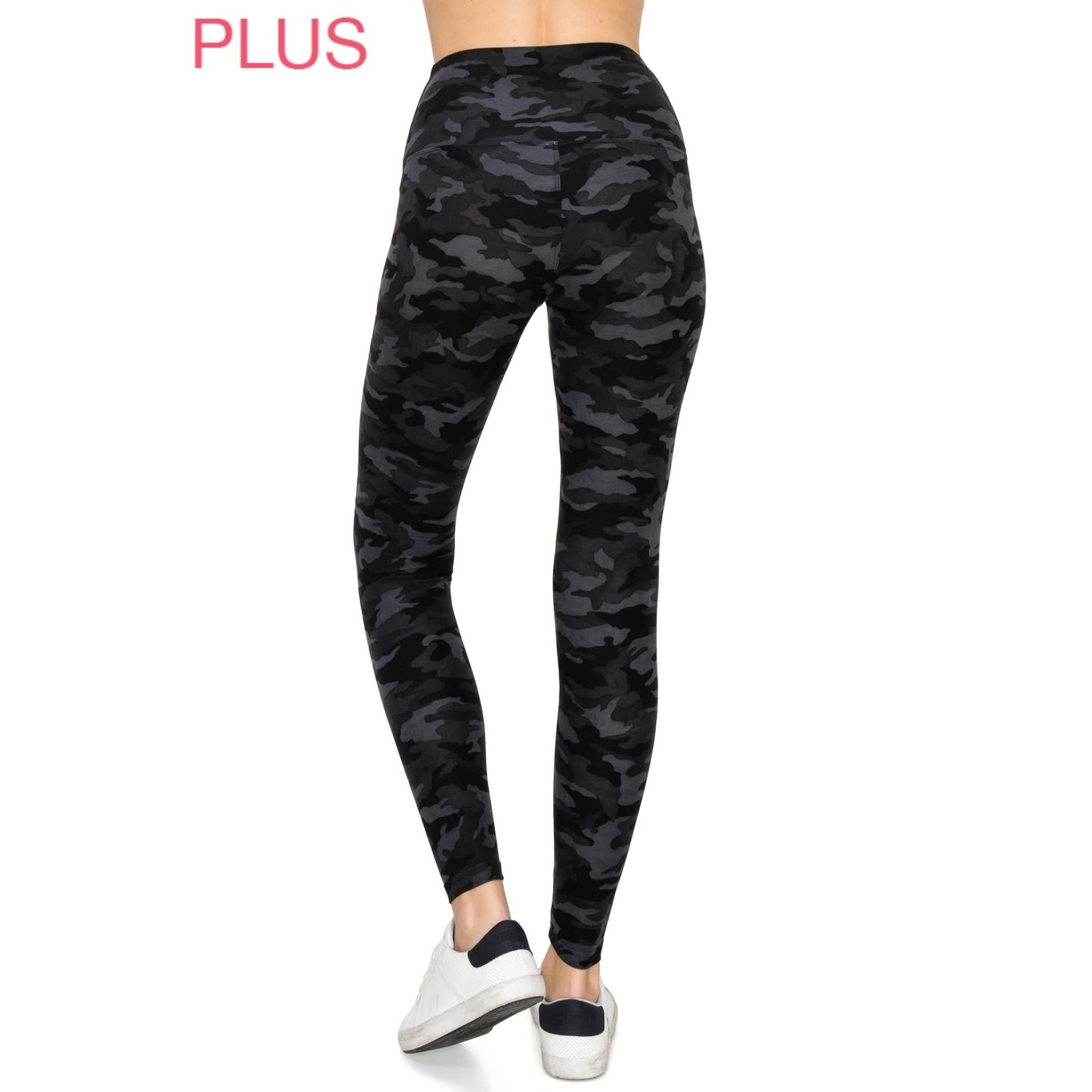 Plus Size 5" Yoga Band Premium Print Activewear Leggings