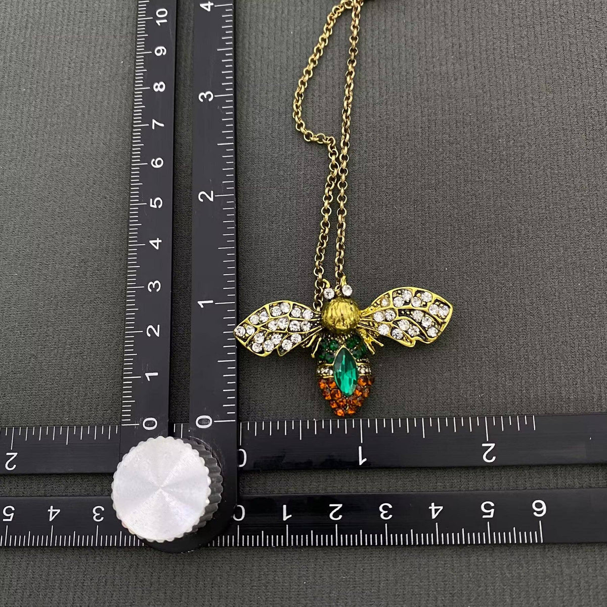Vintage Rhinestone Bee Brooch