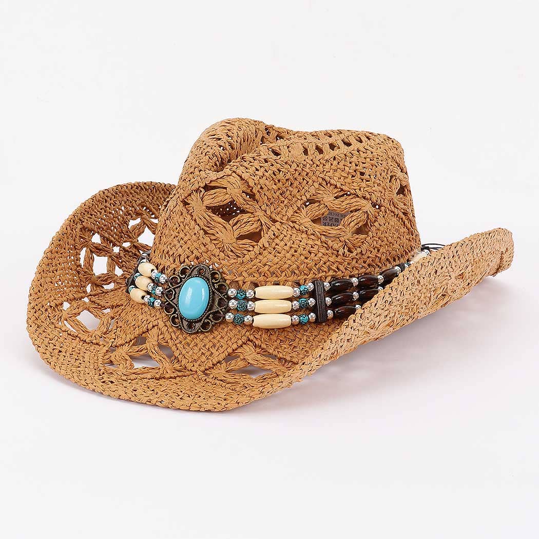 Faux Straw Cowboy Hat: KH
