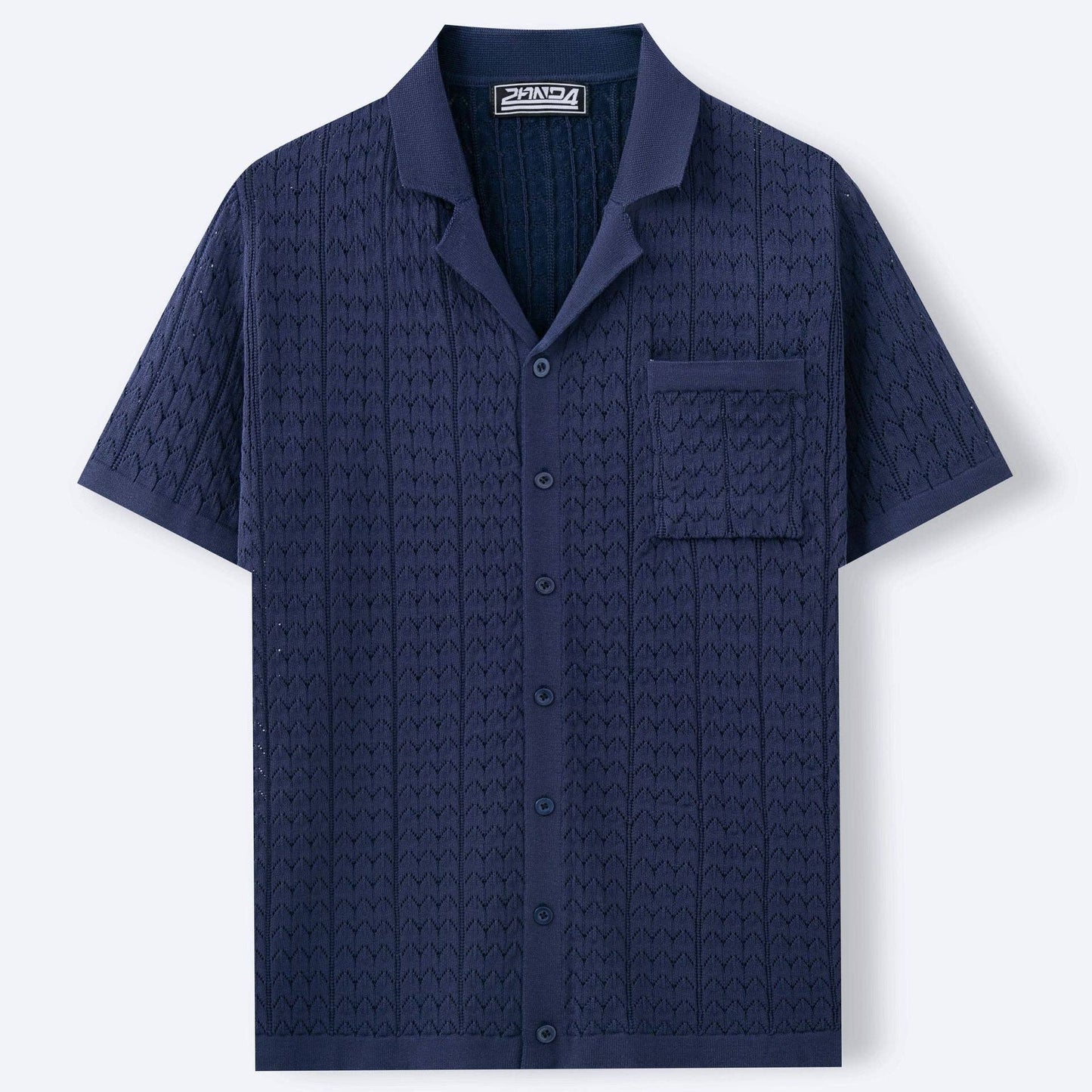 Knitted Casual Polo Shirt With Cuban Collar