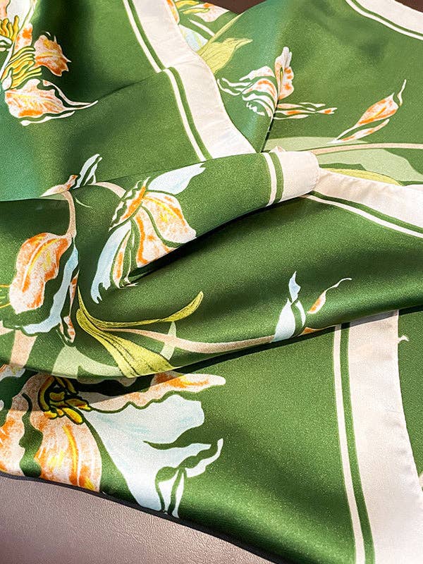 Floral Print Contrast Color Shawl and Scarf