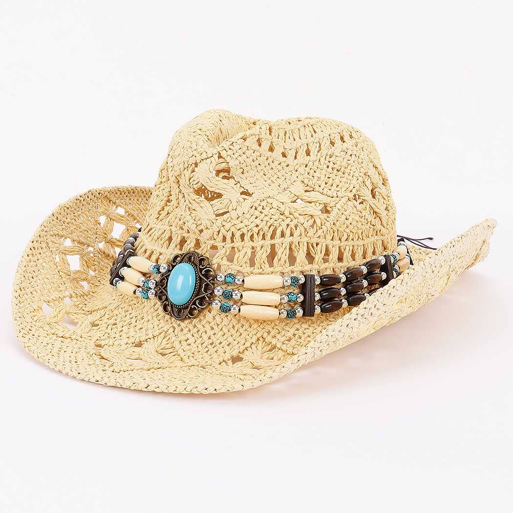 Faux Straw Cowboy Hat: KH