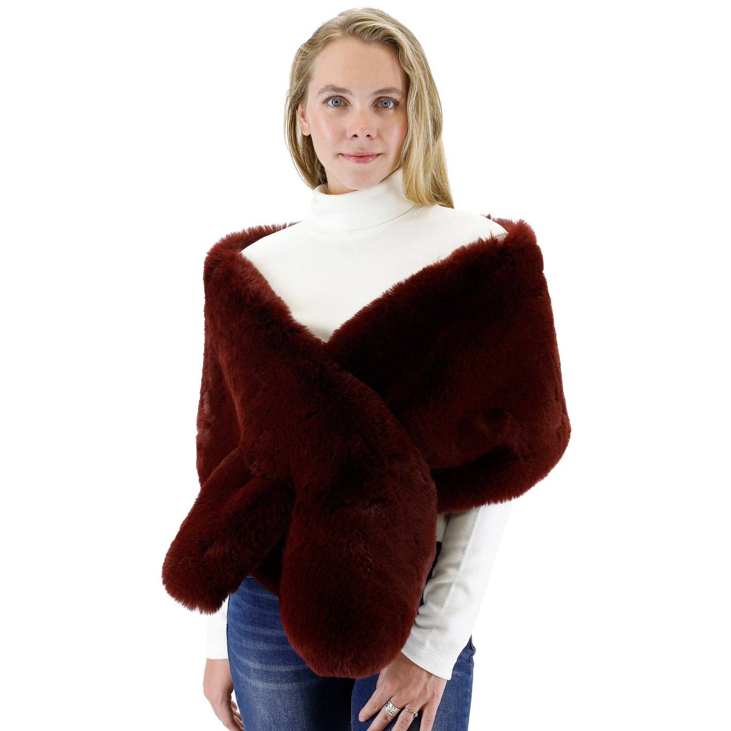Mink Fur Shawl Wide