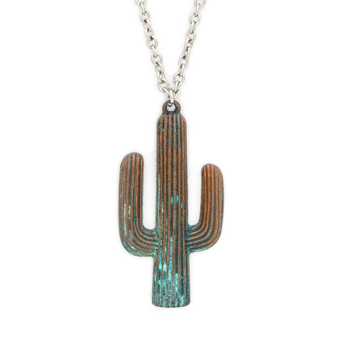Vintage Inspired Cactus Pendant Necklace Set