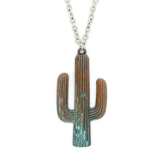 Vintage Inspired Cactus Pendant Necklace Set