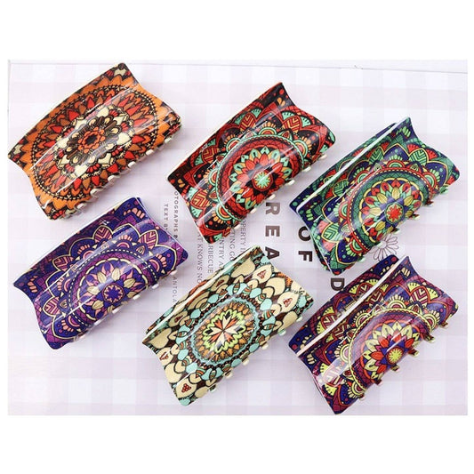 Sophisticated Pattern Rectangle Chic Hair Claws