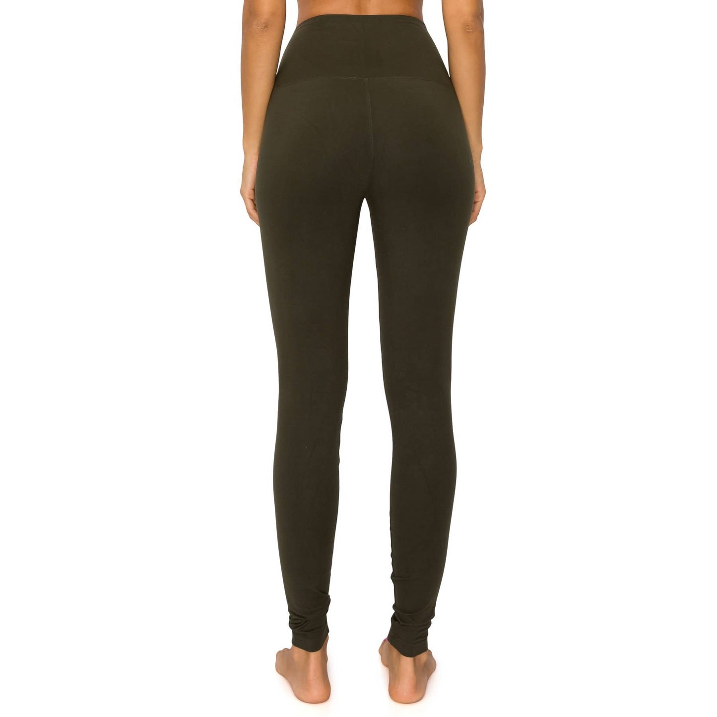 5" Yoga Band Premium Solid Activewear Leggings: Charcoal