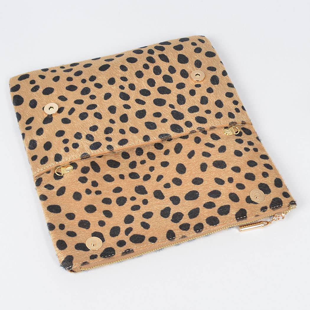 Faux Leo Skin Folded Bag