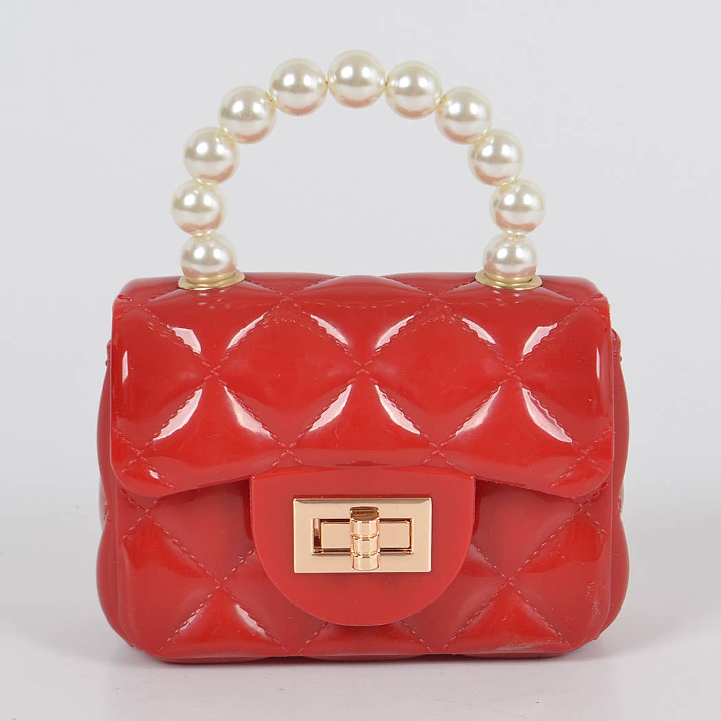 Jelly Shiney Mini Bag W Imitation Pearl Handle