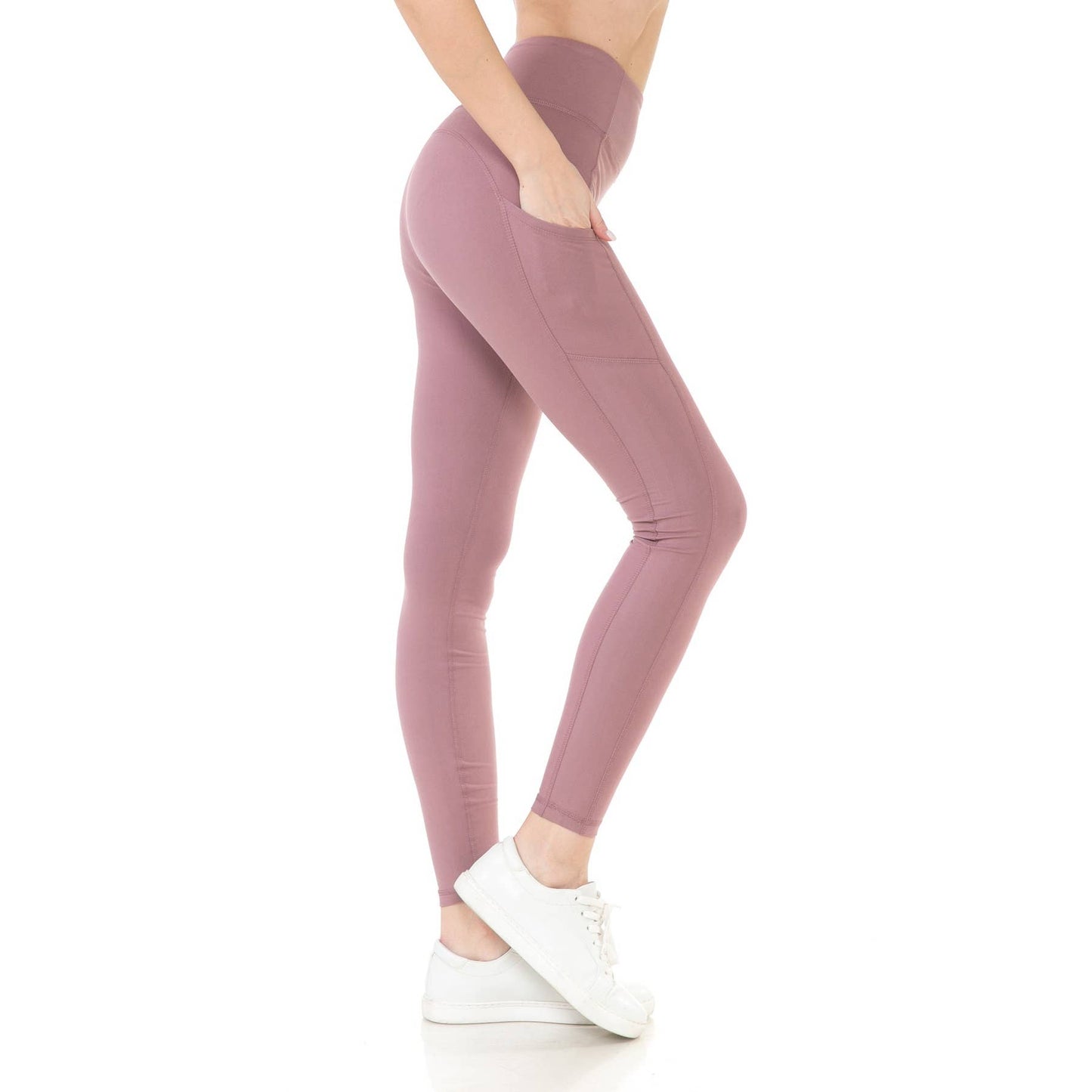 High Waist Activewear Leggings - Side Pockets: Black / M