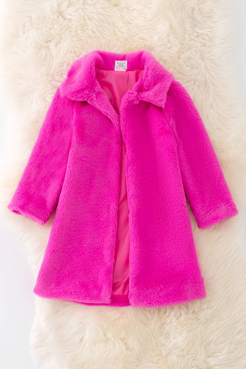 Fuchsia fur cardigan.TPG40856 JEANN: 2XS