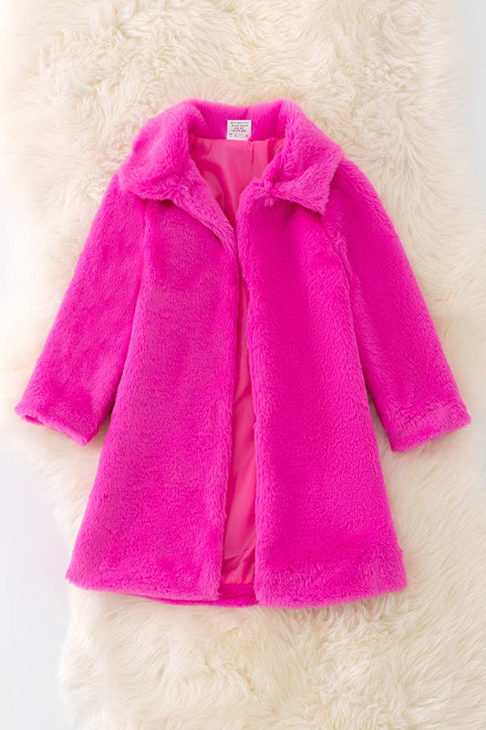 Fuchsia fur cardigan.TPG40856 JEANN: 2XS