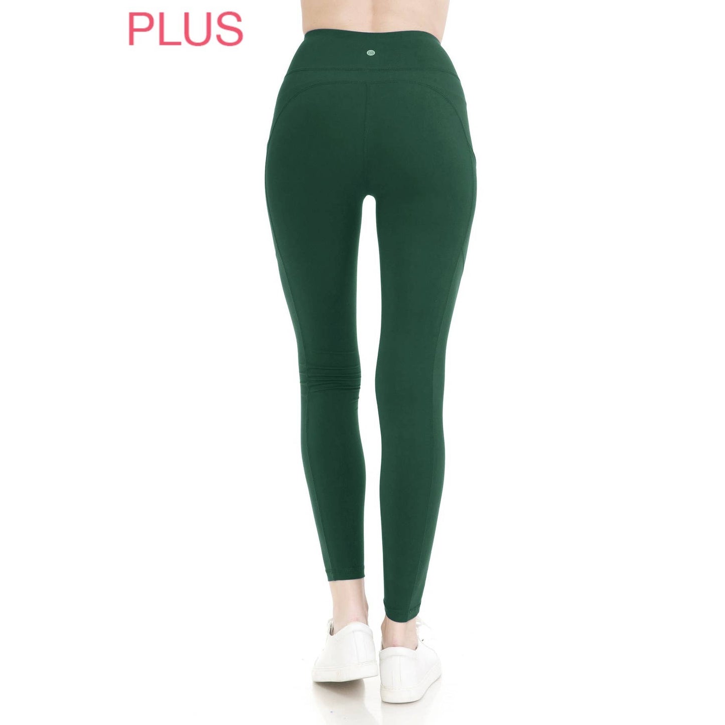 Plus Size Premium High Waist Solid Activewear Leggings: Charcoal / 1XL