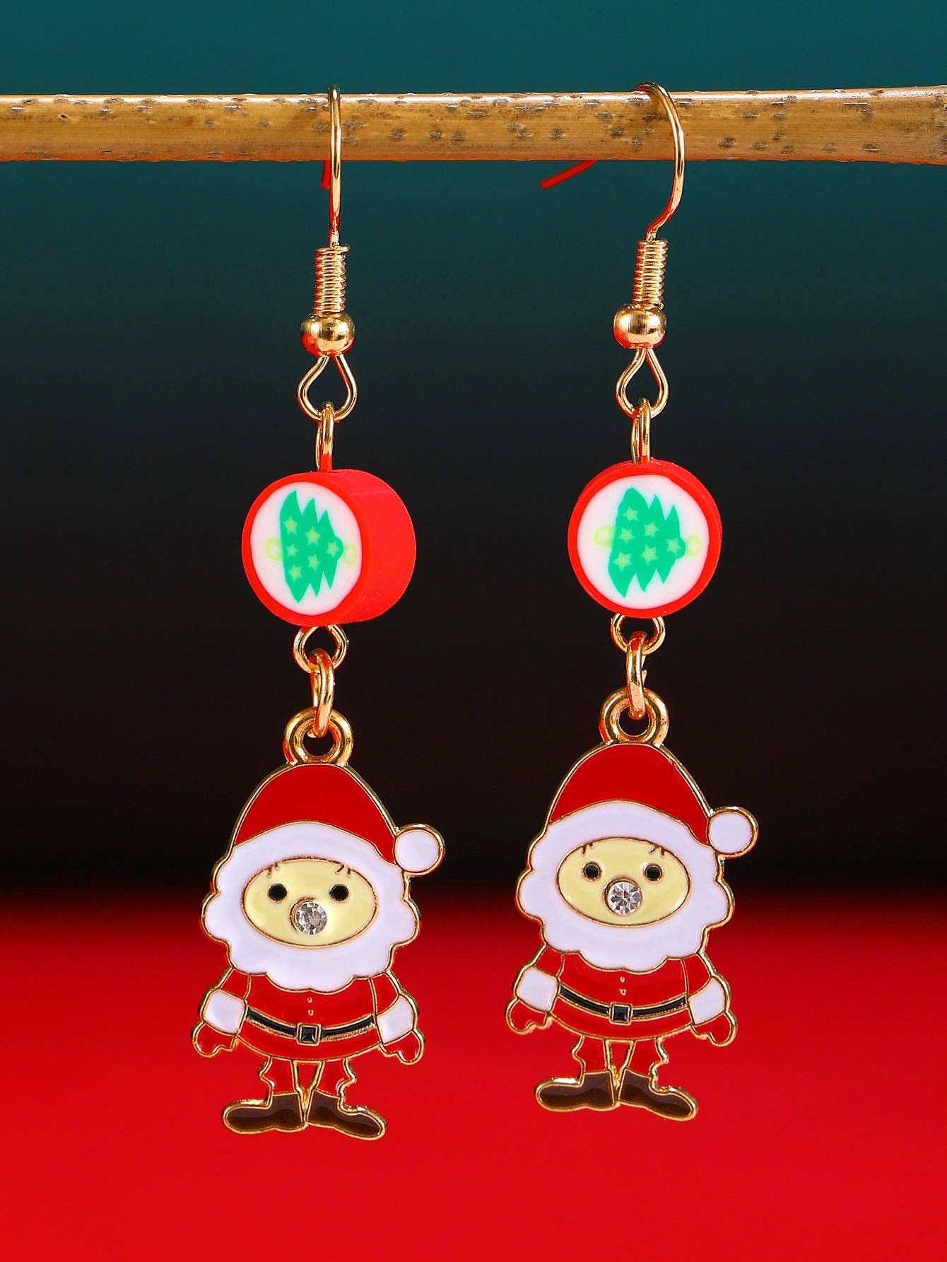 Luxury Colorful Christmas Tree Ear Studs for Women