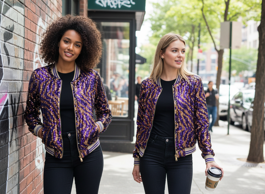 GLEAUX GIRL™ ORIGINAL GAMEDAY™ SEQUIN JACKET  TIGER STRIPE